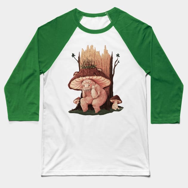 Royal Mushroom Baseball T-Shirt by fairydropart